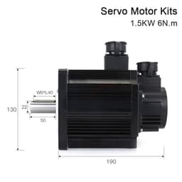1.5KW Servo Motor Driver Kits 6N.m 220V 6A 2500rpm AC Without Brake for CNC Router