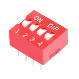 4-Position DIP Switch for Arduino, ESP32, ESP8266, Raspberry Pi, 10 Pack