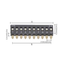 15PCS Black Toggle SMD DIP Switch Module Spacing 2.54MM 24V Patch Type 1 3 4 5 6 7 8 10 PIN Quick Dial The Code(K062c054-KM-03)