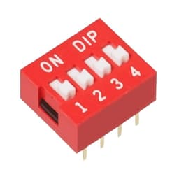 4-Position DIP Switch for Arduino, ESP32, ESP8266, Raspberry Pi, 10 Pack