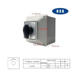 LW26-63A Cam Switch with 690V 63A Box Main Shift Knob Single Phase Waterproof Rotary YMW26-63/1M(Switch Box 101 Reset)