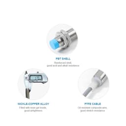 5 Pieces IP68 1500Hz M8 M12 M18 M30 Short Size Custom Cylindrical inductive Proximity Sensor(M12 3mm -Flush)