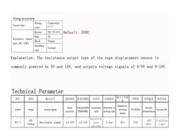 5K / 10K Resistance Signal Output Position Wire Rope Encoder Displacement Sensor Linear Series Miniature(MPS-S-100mm)