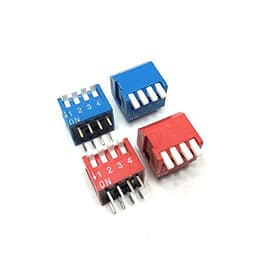 Switch 5PCS 2P 3P 4P 5P 6P 7P 8P 9P 10P 12P Bit 2.54mm DIP Switch/Digital Switch Red/Blue Right Angle Side Position Dial Switch -(2P,Blue)