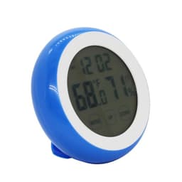 ABS Circular Touch Screen Electronic Digital Temperature Humidity Meter Indoor Backlit Alarm Clock