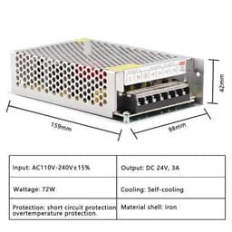AC DC 5V 12V 24V 36V Power Supply 1A 2A 3A 4A 5A 6A 8A 10A 15A 20A 30A 220V to Led Converter(1a,DC12V)