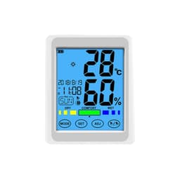 Home Temperature Humidity Meter Digital Display Touchscreen Indoor Use with Time Function