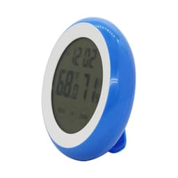 ABS Circular Touch Screen Electronic Digital Temperature Humidity Meter Indoor Backlit Alarm Clock