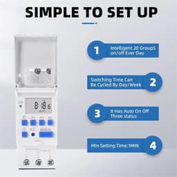 Electronic Weekly 7 Days Programmable Digital TIME Relay Timer Switch Control AC 220V 230V 12V 24V 48V 16A Din Rail Mount THC15A 1Pcs(220V AC)