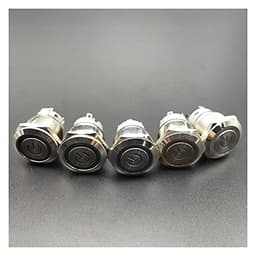 GUMMMY 19mm Metal Power Mark Brass Push Button Switch Flat Round Illumination Momentary Self Reset 1NO (Color : White, Size : 3V)
