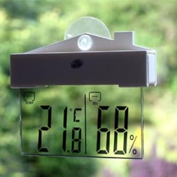 Indoor Outdoor Humidity Meter with Suction Cup Large LCD Display