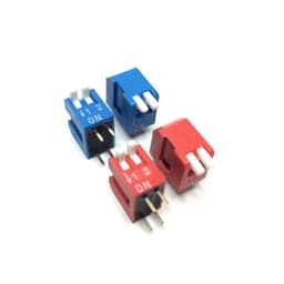 Switch 5PCS 2P 3P 4P 5P 6P 7P 8P 9P 10P 12P Bit 2.54mm DIP Switch/Digital Switch Red/Blue Right Angle Side Position Dial Switch -(2P,Blue)