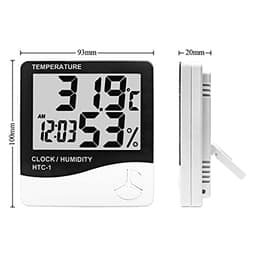LCD Electronic Digital Temperature Humidity Meter Indoor Outdoor Thermometer Hygrometer Weather Station Clock