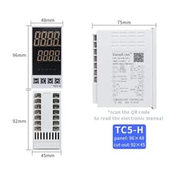 1PCS Temperature Controller Thermostat 220V AC TC5S TC5H TC5L TC5M TC Universal Input SSR Relay Dual Output PID Temp Controller(TC5-H 48mmx96mm)