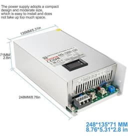 150V 10A 1500W Power Supply,48V Power Supply, 110V / 220V AC to 150V DC Converter Voltage Transformer for Motor Pump, CCTV, 3D Printer, Air