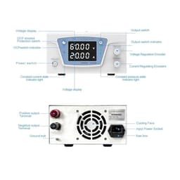 Bench Source Laboratory dc stabilized Power Supply Adjustable Variable Digital Regulated 30v 20a 60v 10a(100V 10A,220 V)