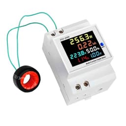 Single Phase Energy Meter Electricity Usage Monitor AC 40-300V 100A Voltmeter Ammeter Watt Kwh Frequency Power 1Pcs(40-300V Built-in CT)