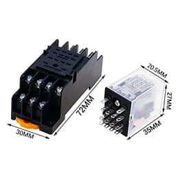 20PCS HH54P MY4NJ Plug-in Relay PYF14A DC/AC 12v 24v 36v 48v 110v 220v 5A Silver Contact 14pins 4PDT Rele Socket