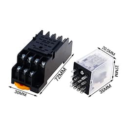 Relay HH54P MY4NJ Plug-in PYF14A DC/AC 12v 24v 36v 48v 110v 220v 5A Silver Contact 14pins 4PDT rele Socket(Dc,24V)