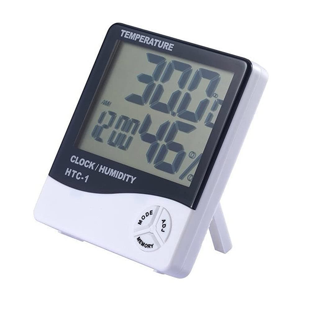 LCD Electronic Digital Temperature Humidity Meter Indoor Outdoor Thermometer Hygrometer Weather Station Clock