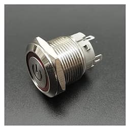 GUMMMY 19mm Metal Power Mark Brass Push Button Switch Flat Round Illumination Momentary Self Reset 1NO (Color : White, Size : 3V)