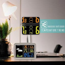 Digital Alarm Clock Weather Forecast Station Home Room Indoor Outdoor Temperature and Humidity Meter with 5min Snooze Function