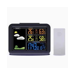 Digital Alarm Clock Weather Forecast Station Home Room Indoor Outdoor Temperature and Humidity Meter with 5min Snooze Function