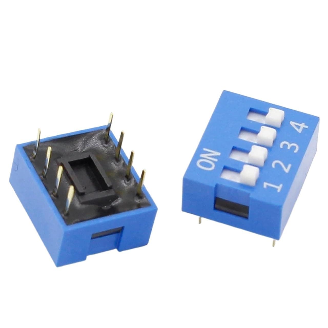 IMC Hot 10 Pcs 2 Row 8 Pin 4P Positions 2.54mm Pitch DIP Switch Blue