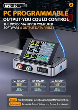 FNRSI【Upgraded DPS-150】DC Power Supply Variable with 100W Fast Charger, 0-30V 0-5A Adjustable DC CNC Power Supply, Power Ripple <20mV, PD/QC/DC Input
