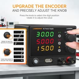 LODESTAR LKS305M Mini Variable DC Power Supply 0-30V 0-5A CV/CC Regulated Bench Power Source for Electronics Repair
