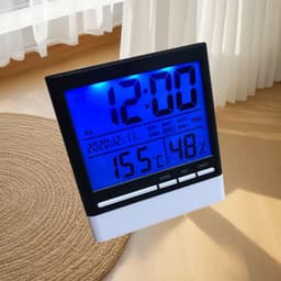 Home Indoor Backlit Calendar Multi Functional Temperature Humidity Meter