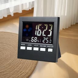 Thermometer Clock Alarm Household Humidity Temperature Meter