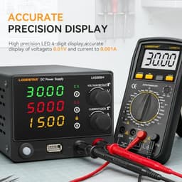 LODESTAR LKS305M Mini Variable DC Power Supply 0-30V 0-5A CV/CC Regulated Bench Power Source for Electronics Repair