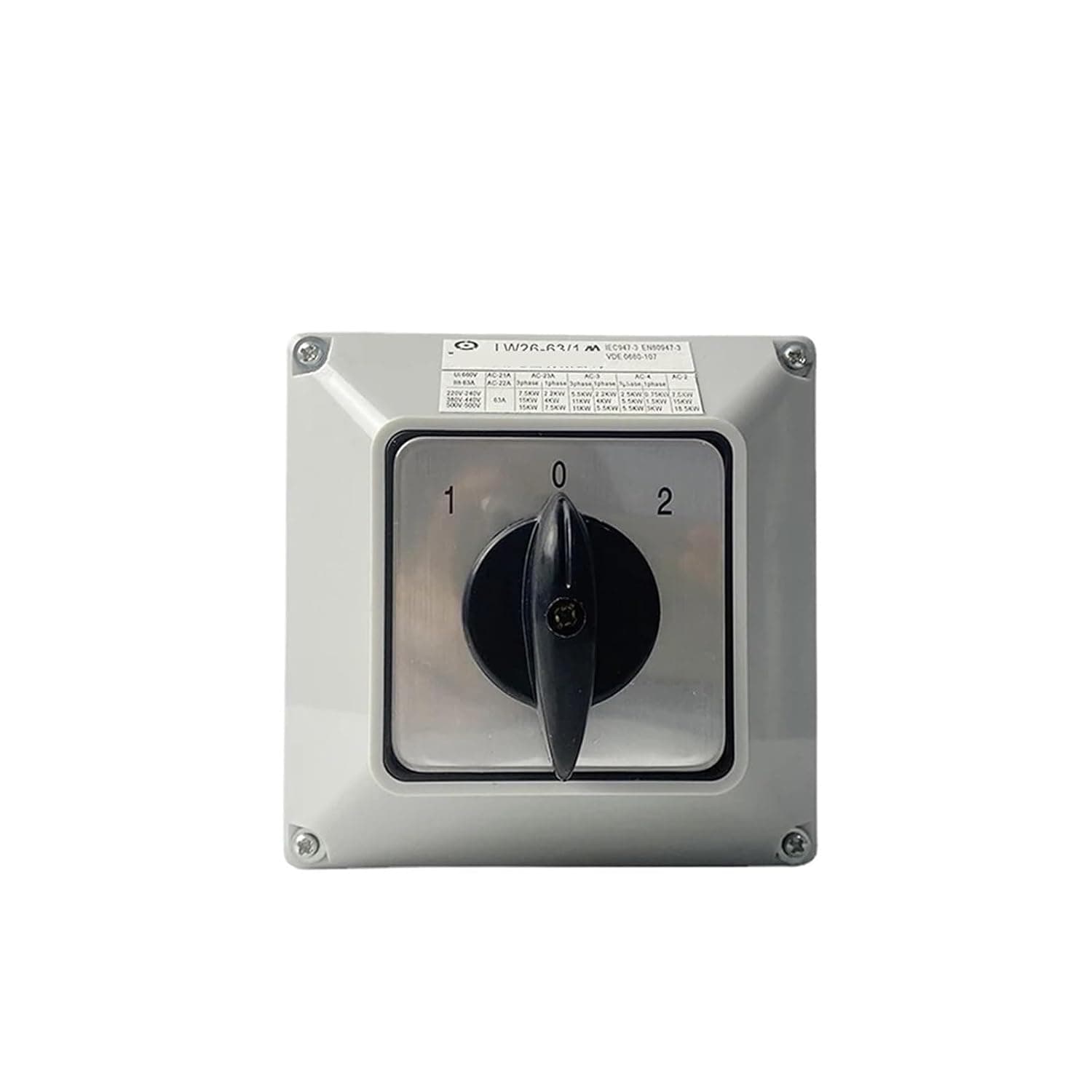 LW26-63A Cam Switch with 690V 63A Box Main Shift Knob Single Phase Waterproof Rotary YMW26-63/1M(Switch Box 101 Reset)