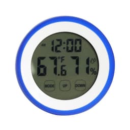 ABS Circular Touch Screen Electronic Digital Temperature Humidity Meter Indoor Backlit Alarm Clock