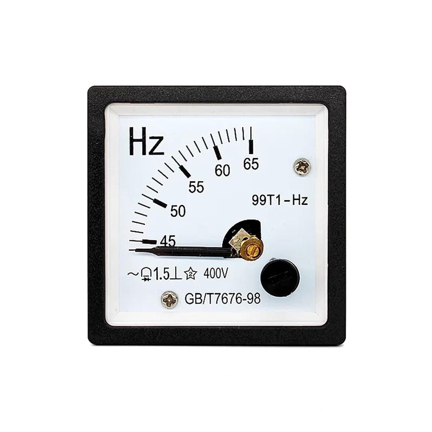 48 * 48mm AC Frequency Meter Meters Hz 45-65Hz Input 400V Pointer Type 99T1 1Pcs