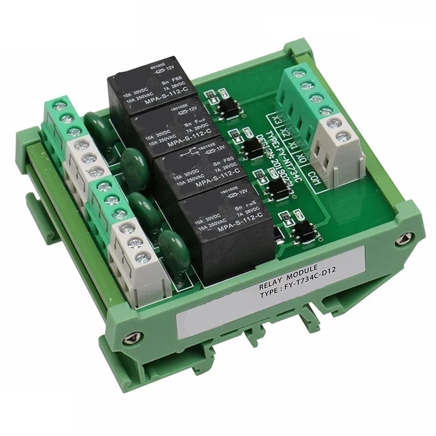 4 Channel Relay 1 SPDT Mount 12V 24V DC/AC Interface Relay 220V 230V 5VDC 1Pcs(FY-T734-5VDC)